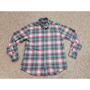 Vineyard Vines Shirt Mens Medium Madras‎ Plaid Button Down Long Sleeve Whale